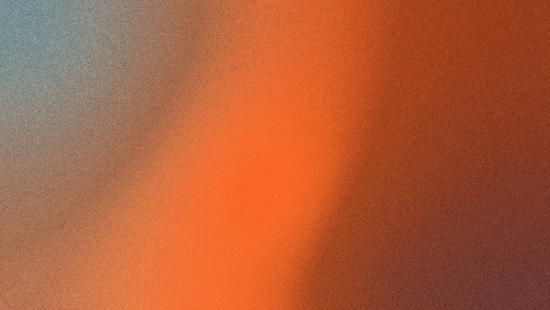 Abstract blend of orange, blue, and brown colors