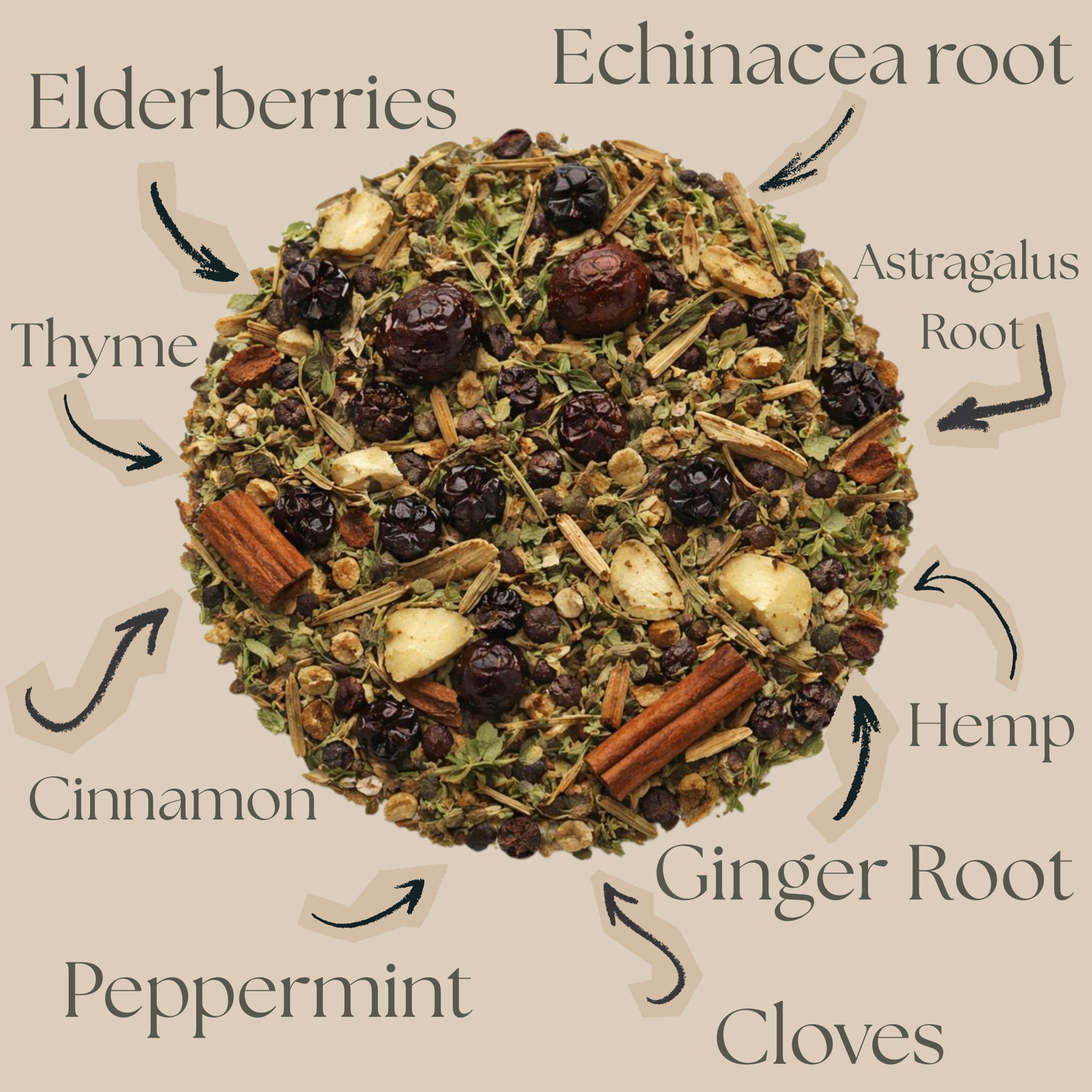 Warm Restore – Hemp & Elderberry Herbal Tea