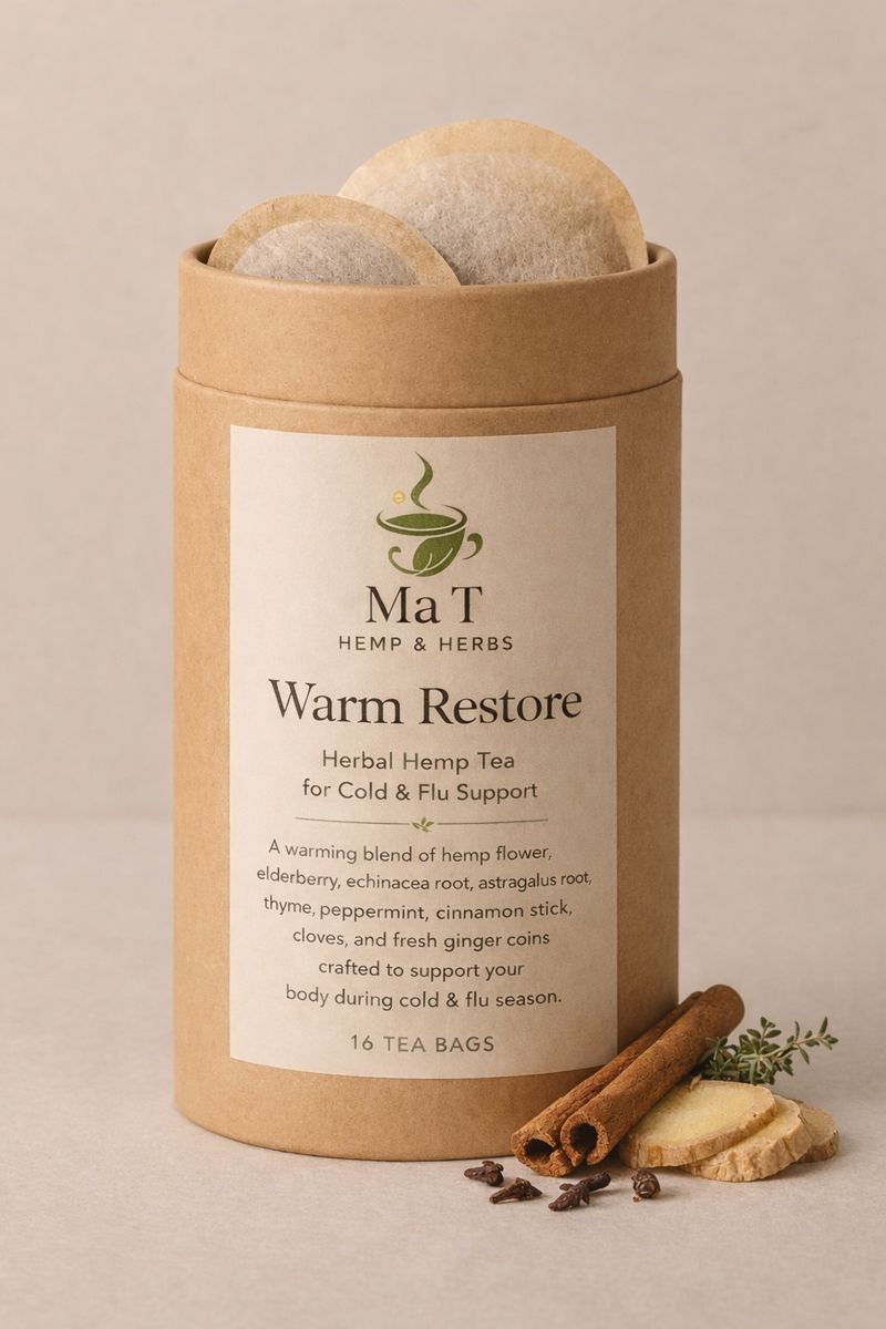 Warm Restore – Hemp & Elderberry Herbal Tea